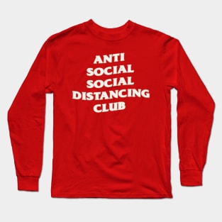 Copy of Anti Social Social Distancing Club (White and Red) Long Sleeve T-Shirt